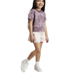 Girls' Preschool - adidas Disney Minnie & Daisy T-shirt and Shorts Set - Shadow Fig/Sandy Pink Met