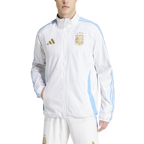 

adidas Mens adidas Argentina 2024 Anthem Jacket - Mens White/Lucid Blue Size S