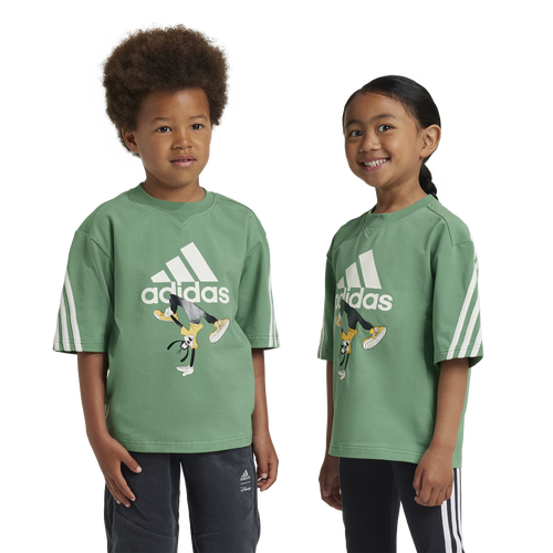 Adidas Originals Kids' Boys Preschool Adidas Adidas Disney Mickey Mouse T-shirt In Preloved Green/off White