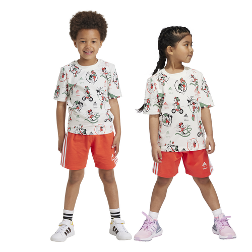 Adidas Originals Kids' Boys Preschool Adidas Adidas Disney Mickey Mouse T-shirt And Shorts Set In Off White/multicolor