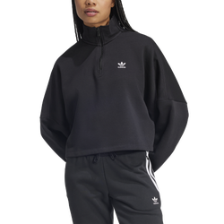 Women's - adidas Originals Trefoil Essentials H/Z Lifestyle Sweatshirt  - Black