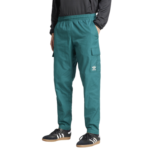 Shop Adidas Originals Mens  Woven Cargo Pants In Collegiate Green/collegiate Green