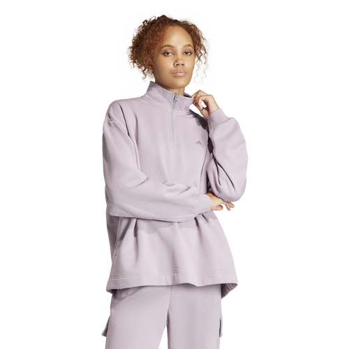 Adidas Originals Womens Adidas All Szn Fleece Quarter-zip Sweatshirt In Preloved Fig