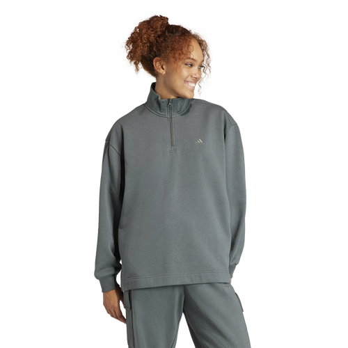 

adidas Womens adidas ALL SZN Fleece Quarter-Zip Sweatshirt - Womens Ivy Size XL