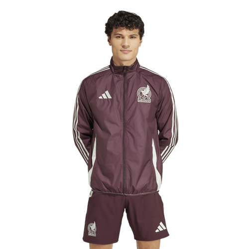 

adidas Mens adidas Mexico 2024 Anthem Jacket - Mens Dark Burgundy/Linen Green Size S