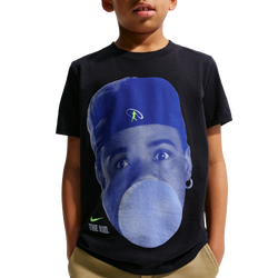 Boys' Grade School - Nike NSW Embroidered Futura T-Shirt - Blue/Purple