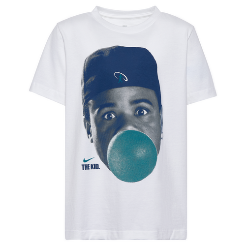 Boys Nike NSW Embroidered Futura T-Shirt - Boys' Grade School Green/Blue Size S