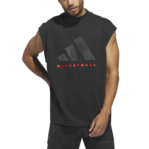 

adidas Mens adidas Basketball Sleeveless T-Shirt - Mens Black Size XXL