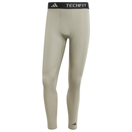 

adidas Mens adidas Techfit Control Long-Tight Training Leggings - Mens Silver Pebble Size S