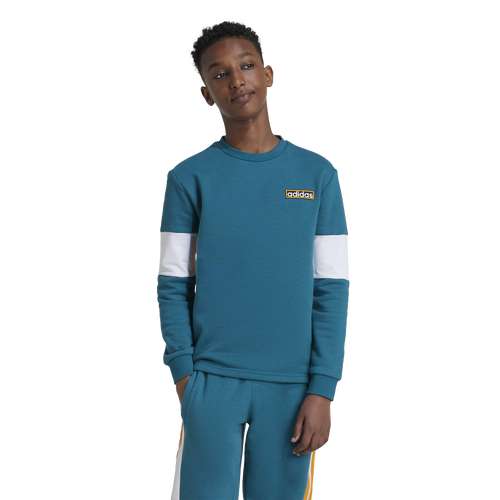 

Boys adidas Originals adidas Originals Adibreak Lifestyle Crew Sweatshirt - Boys' Grade School Legacy Teal Size XL