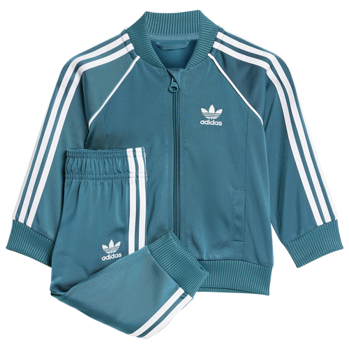 

adidas Originals Boys adidas Originals Superstar Track Suit - Boys' Toddler Teal/White Size 6MO