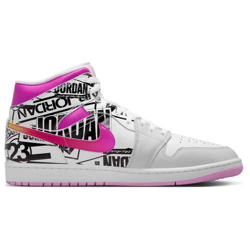  - Jordan Air Jordan 1 Mid SE - Off White/Fire Pink University Red