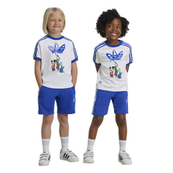 Boys' Preschool - adidas Originals Disney Mickey & Friends Shorts and T-Shirt Set - White/Semi Lucid Blue