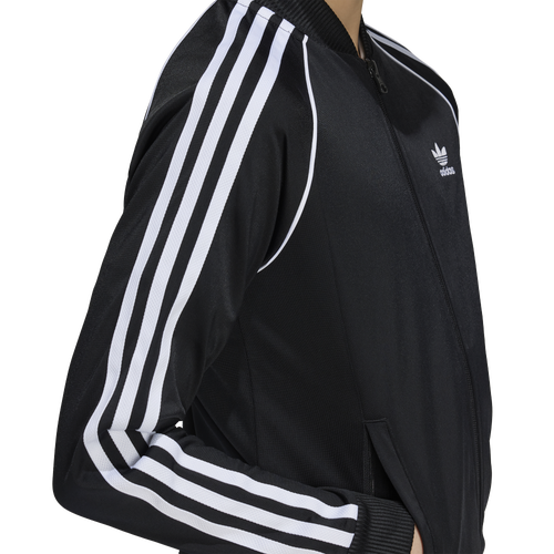 Adidas superstar black and white track top hotsell