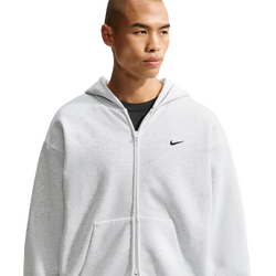 Men's - Nike Solo Basketball Full Zip Concept Hoodie - Black/Birch Heather
