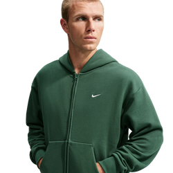 Men's - Nike Solo Basketball Full Zip Concept Hoodie - Fir/Sail