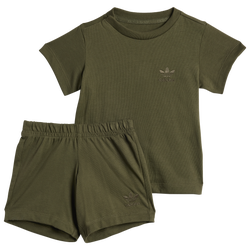 Girls' Toddler - adidas Originals Trefoil Essentials Shorts and T-Shirt Set - Olive Strata