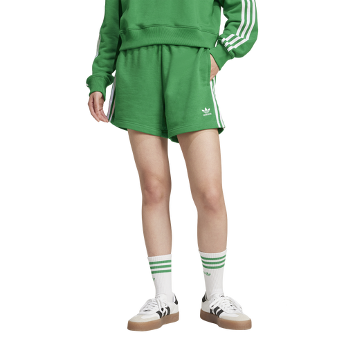 

adidas Originals Womens adidas Originals 3-Stripes FT Shorts - Womens Green/White Size M