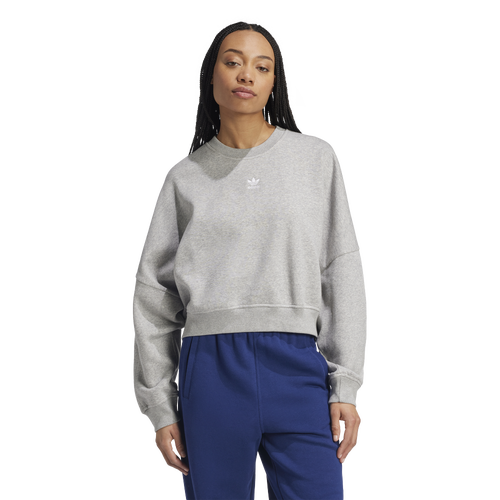 

adidas Originals Womens adidas Originals Trefoil Essentials Fleece Sweater - Womens Medium Grey Heather/Medium Grey Heather Size M