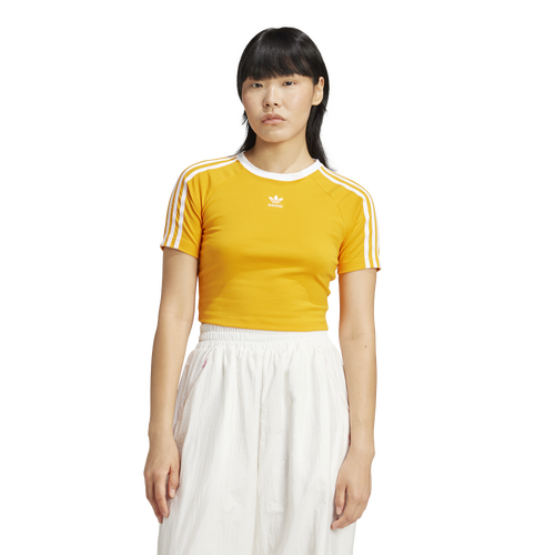 

adidas Originals Womens adidas Originals 3 Stripe Baby T-Shirt - Womens Orange Size XS
