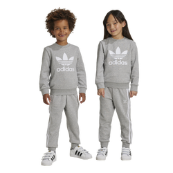 Boys' Preschool - adidas Originals Adicolor Trefoil Lifestyle Tracksuit - Medium Grey Heather