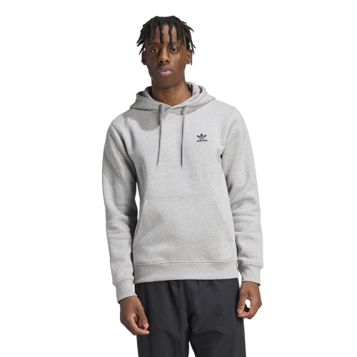 Adidas Originals Mens  Trefoil Essentials Lifestyle Hoodie In Medium Grey Heather