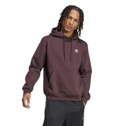 Men's - adidas Originals Essential Fleece Pullover Hoodie - Brown/White