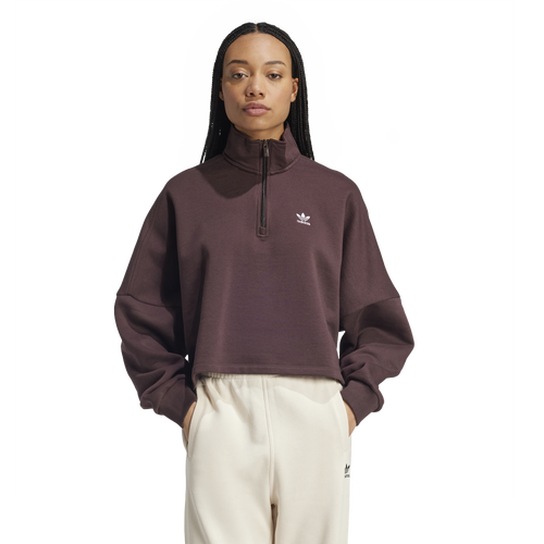 

adidas Originals Womens adidas Originals Trefoil Essentials H/Z Lifestyle Sweatshirt - Womens Shadow Brown Size XL