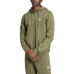 Men's - adidas Originals Essential Fleece Full-Zip Hoodie - Olive Strata