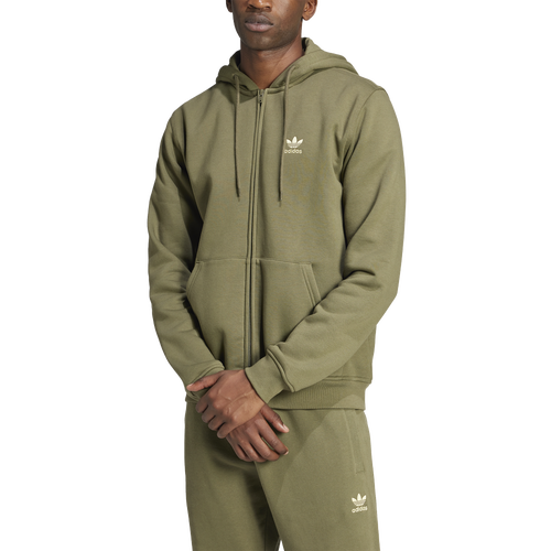 

adidas Originals Mens adidas Originals Essential Fleece Full-Zip Hoodie - Mens Olive Strata Size XXL