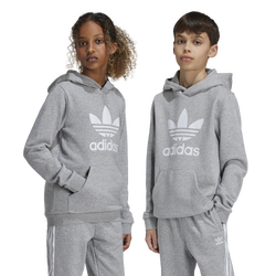 Boys' Grade School - adidas Originals adicolor Trefoil Lifestyle Hoodie  - Medium Grey Heather