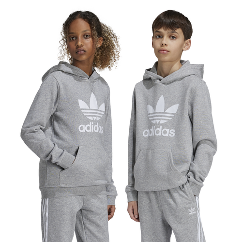 BOYS - adidas Originals adicolor Trefoil Lifestyle Hoodie  - Medium Grey Heather
