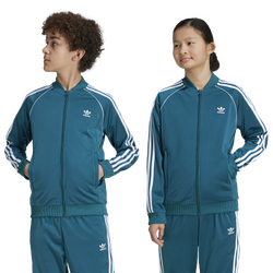 Boys' Grade School - adidas Originals Superstar Track Top - Teal/White