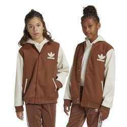 Boys' Grade School - adidas Originals Varsity Jacket - Brown/White