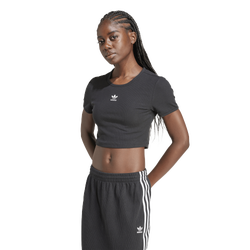 Women's - adidas Originals Essentials Rib Crop T-Shirt - Black