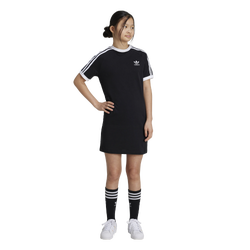 Girls' Grade School - adidas Originals adicolor 3-Stripes T-Shirt Dress - Black