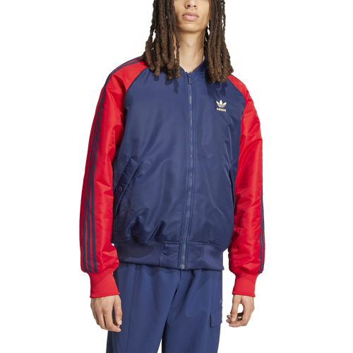 

adidas Originals Mens adidas Originals Superstar Varsity Lifestyle Jacket - Mens Navy/Burgundy Size M