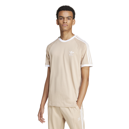 

adidas Originals Mens adidas Originals 3 Stripe T-Shirt - Mens Magic Beige Size S