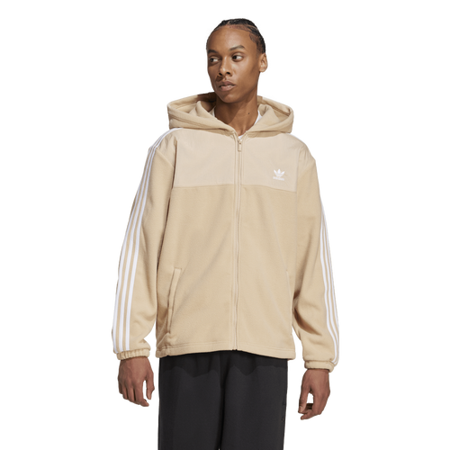 

adidas Originals Mens adidas Originals adicolor 3-Stripes Fleece Lifestyle Hoodie - Mens Magic Beige Size M