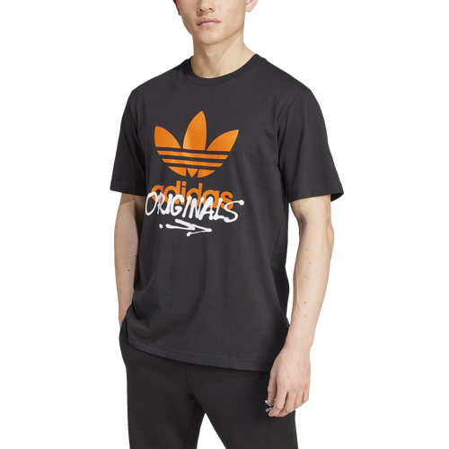

adidas Originals Mens adidas Originals Graphic Trefoil Series Lifestyle T-Shirt - Mens Black/Black Size XL