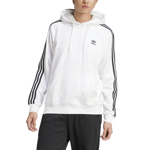 MENS - adidas Originals 3 Stripe Fleece Hoodie - White
