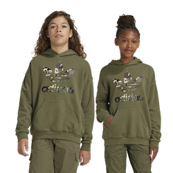 Boys' Grade School - adidas Originals Camo Fleece Hoodie - Olive Strata