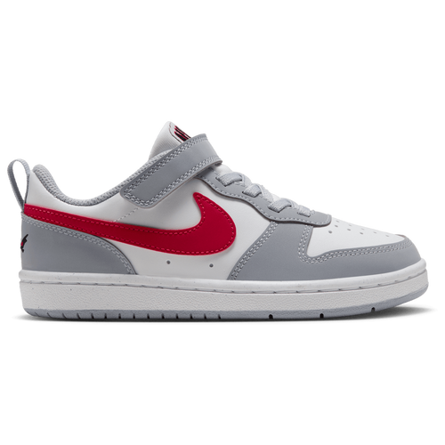 Nike Kids' Preschool Court Borough Low Recraft Shoes, Size 12, Summit White/Red/Grey