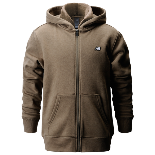 New Balance Boys   Classic Full-zip Fleece In Mushroom