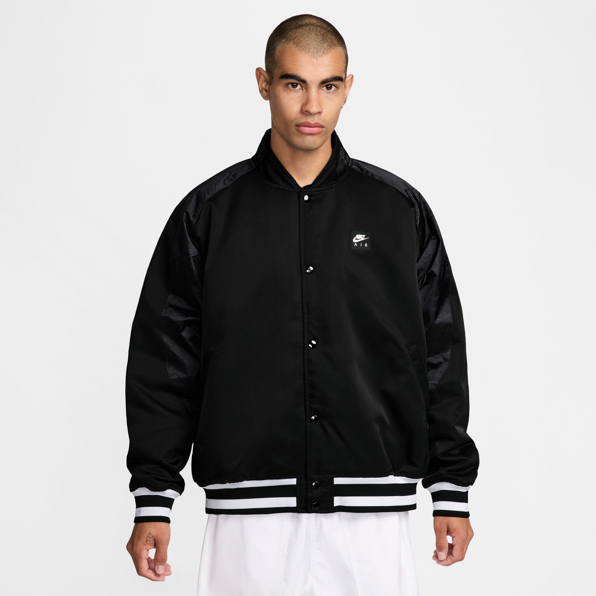 Nike Sportswear Authentics Varsity Jacket (Asia Sizing) Black/White Men's -  SS23 - US