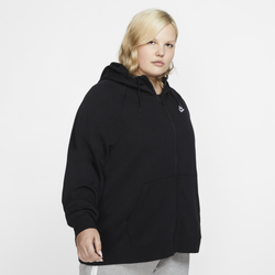 Women's - Nike Plus Size Essential Fleece Hoodie Full-Zip - Black