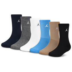 Boys' Grade School - Jordan Legend Crew Socks 6-Pack - Obsidian/White/Grey