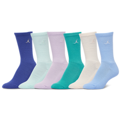 Youth - Jordan Everyday Essential 6PK Crew Socks - Green/Purple/Pink