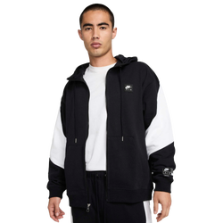 Men's - Nike Air Fleece Full Zip Hoodie BB - Black/Iron Grey