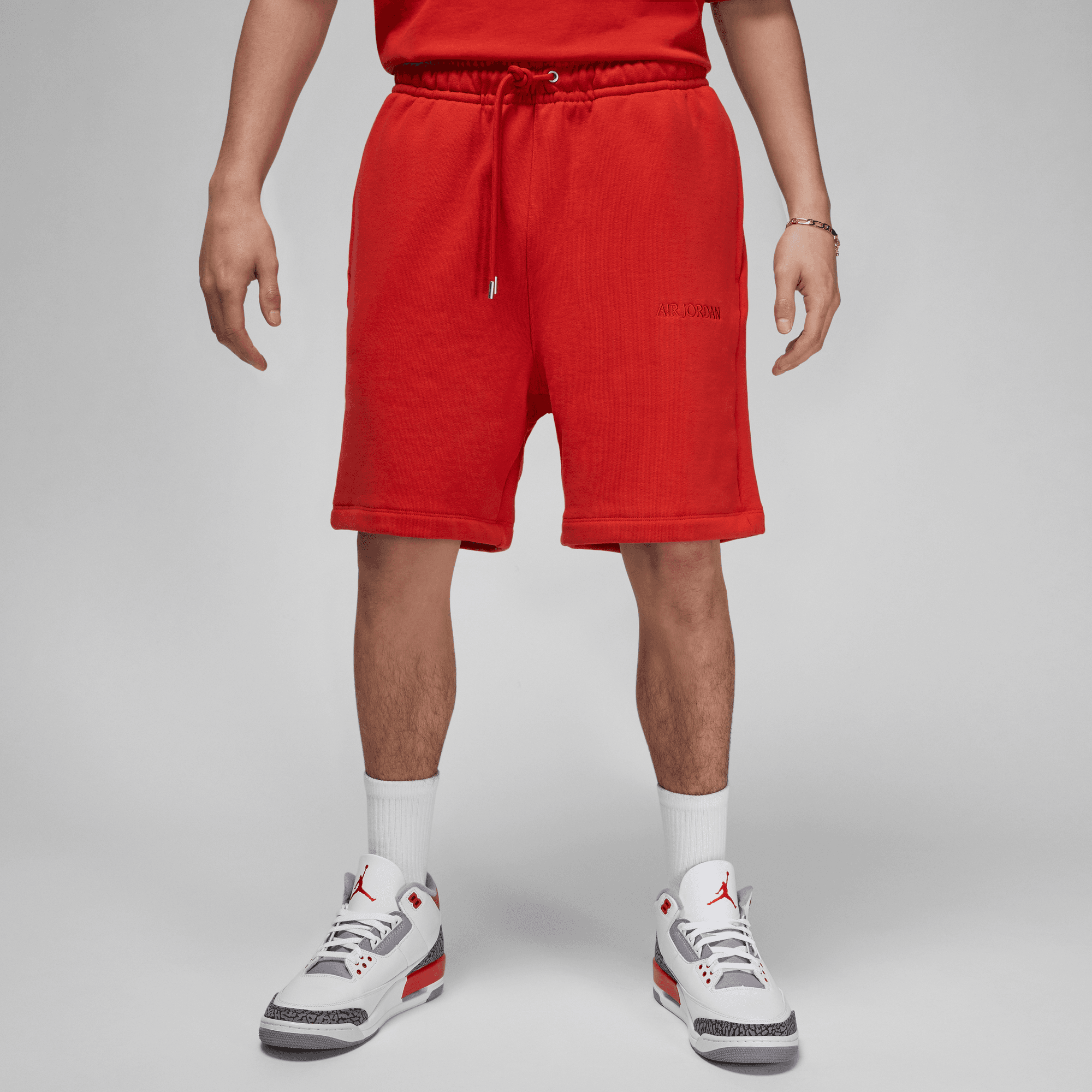 Red cheap fleece shorts